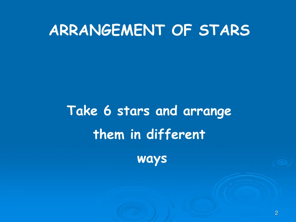 arrangement of stars