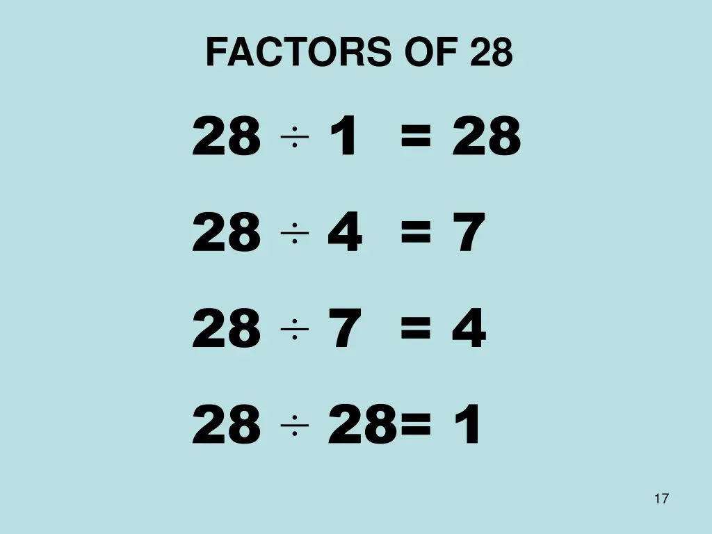 factors of 28