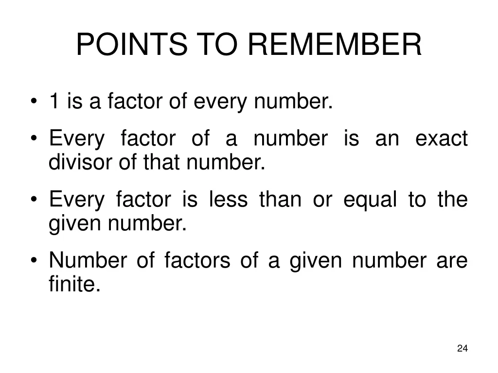 points to remember