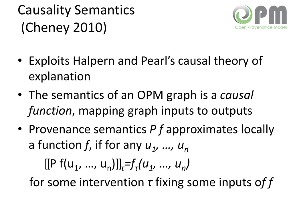 causality semantics cheney 2010