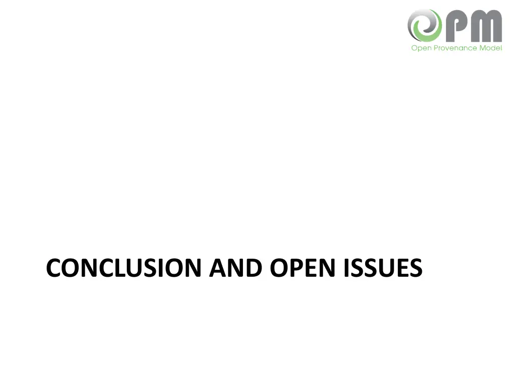 conclusion and open issues