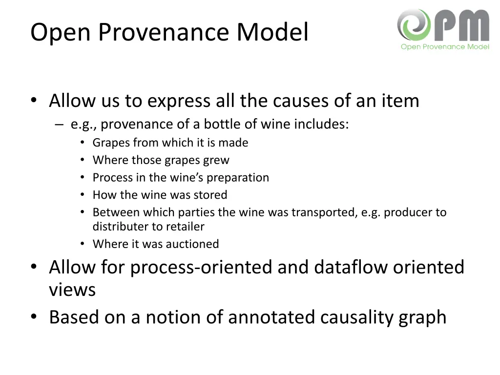 open provenance model