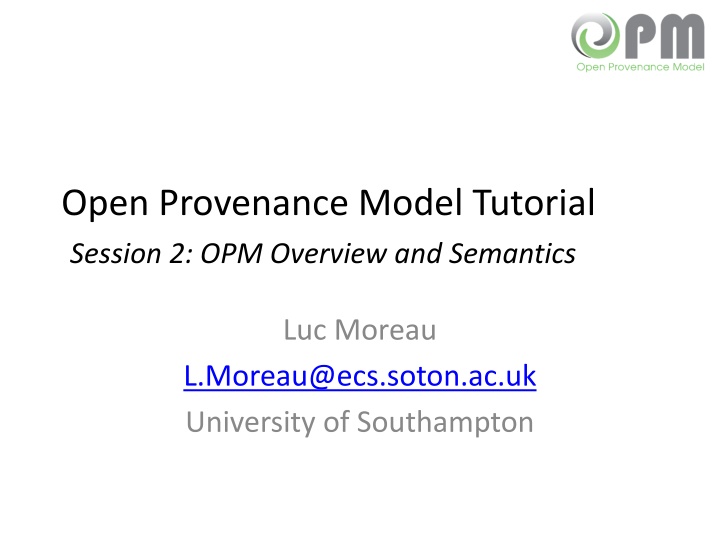 open provenance model tutorial session