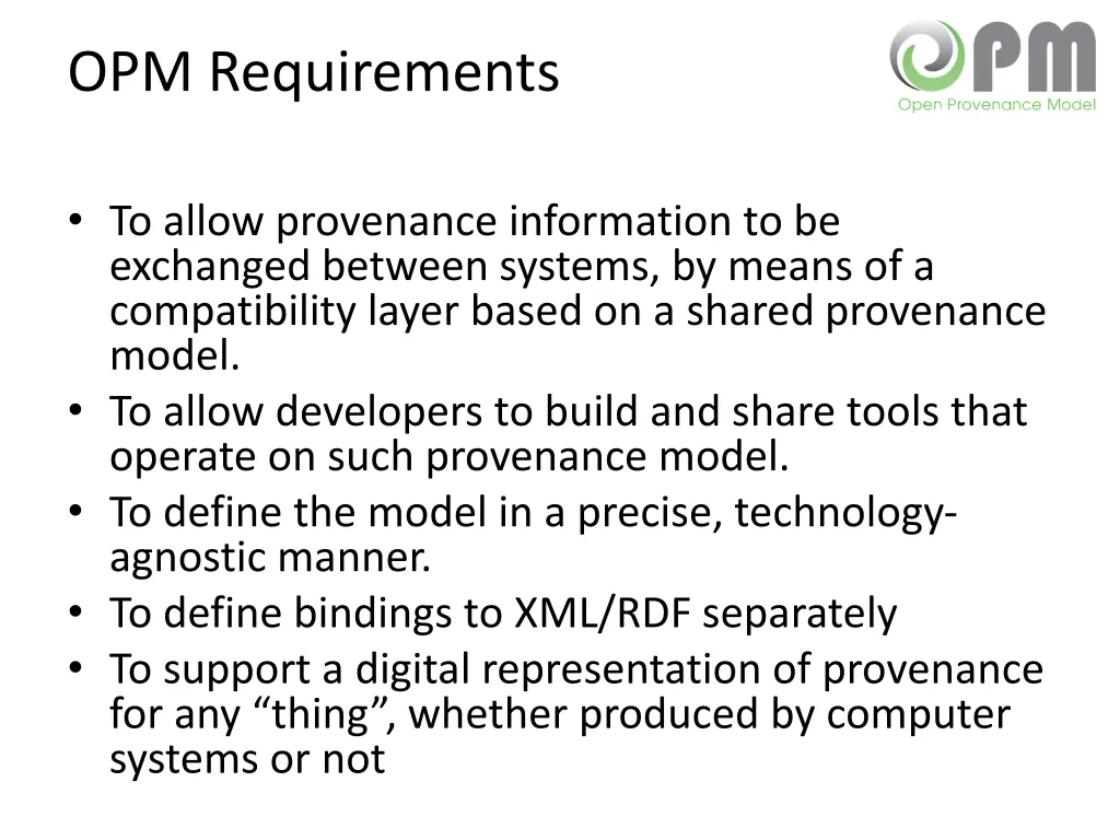 opm requirements