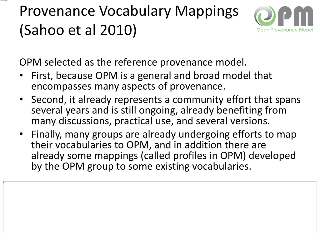 provenance vocabulary mappings sahoo et al 2010