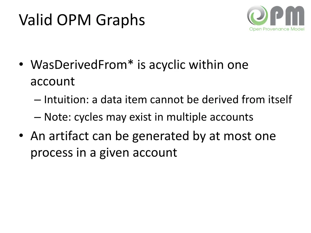 valid opm graphs