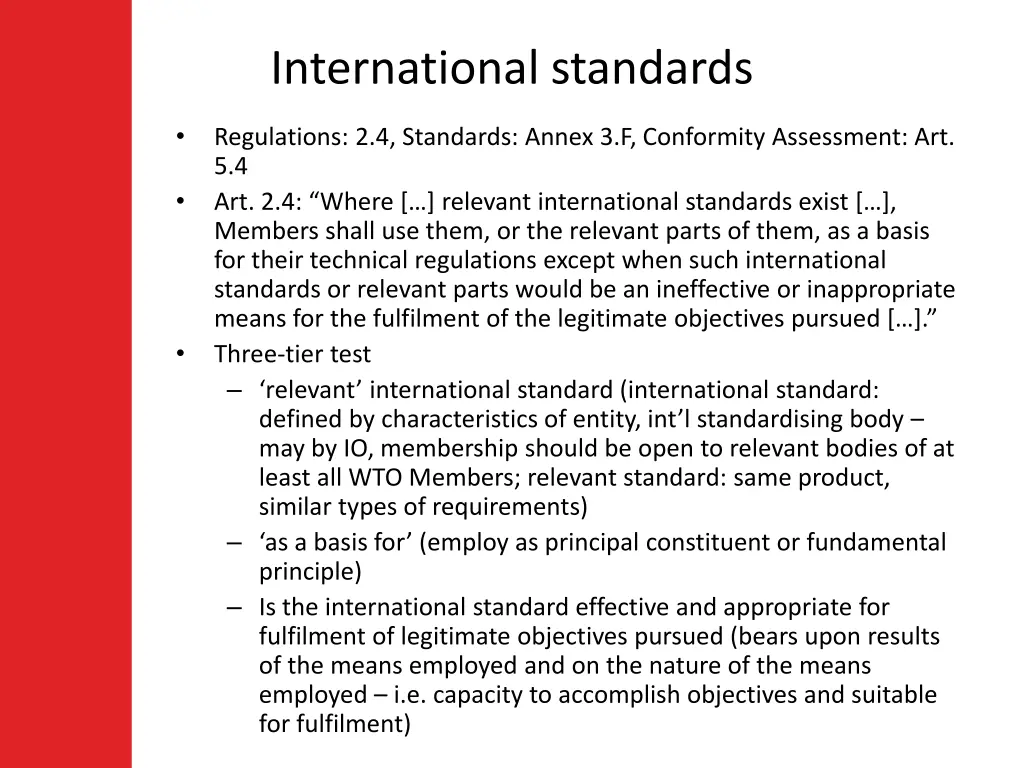 international standards