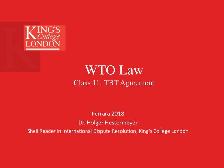 wto law class 11 tbt agreement