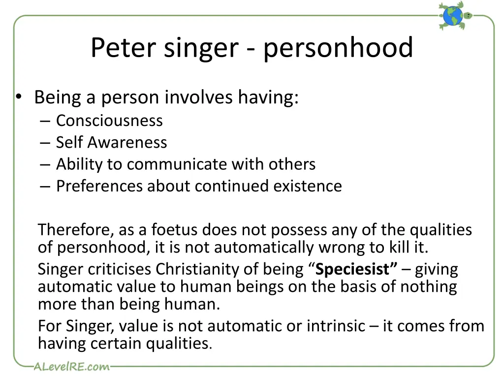 peter singer personhood