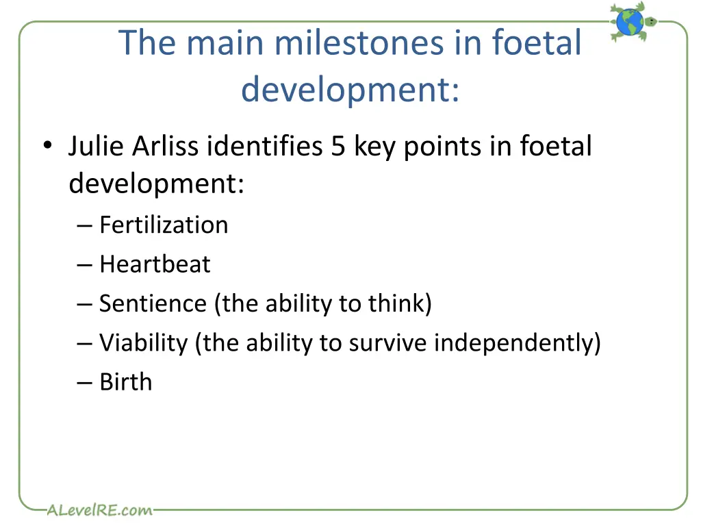 the main milestones in foetal development