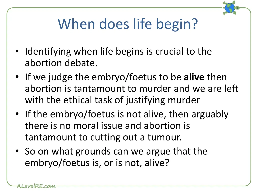 when does life begin 1