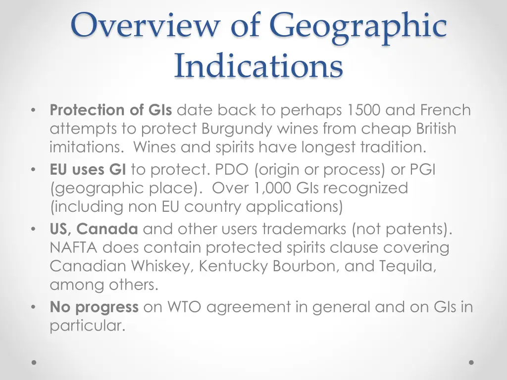 overview of geographic indications