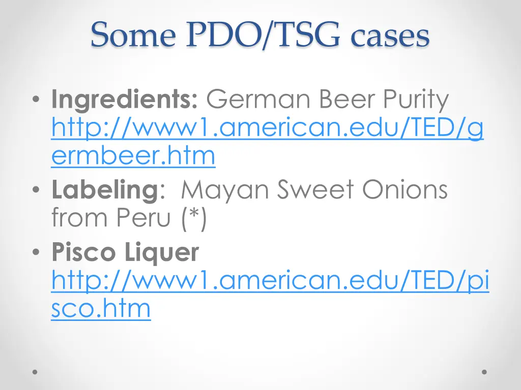 some pdo tsg cases