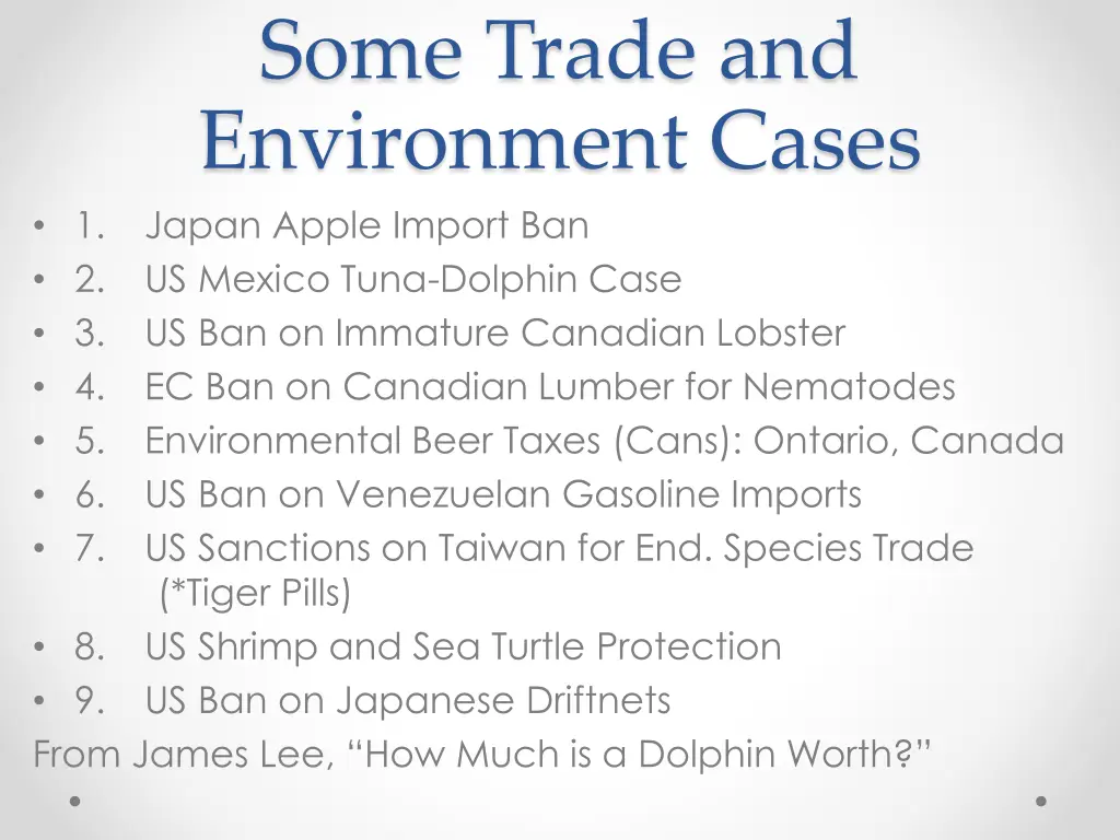 some trade and environment cases japan apple