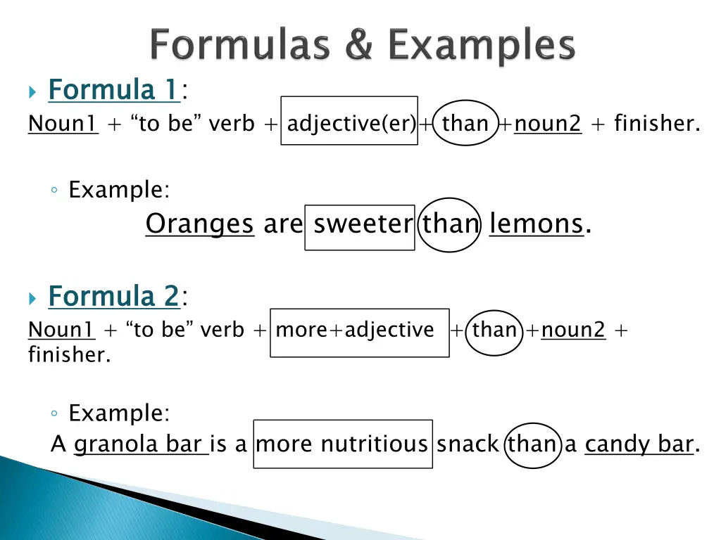 formula 1 noun1 to be verb adjective er than