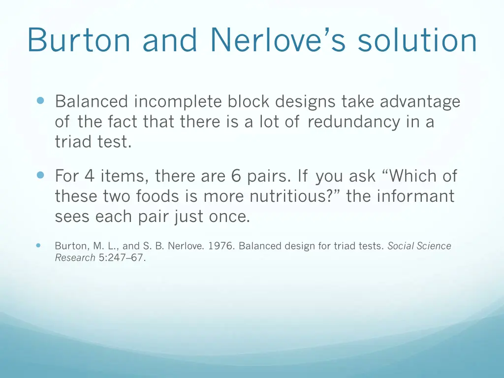 burton and nerlove s solution