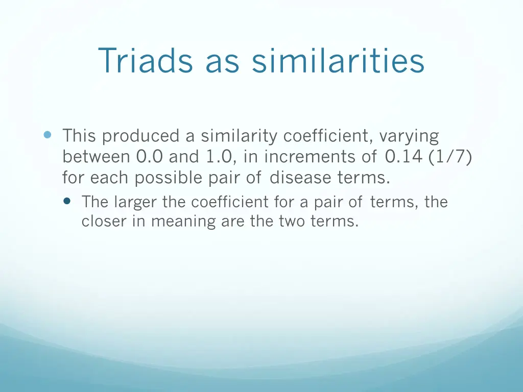 triads as similarities