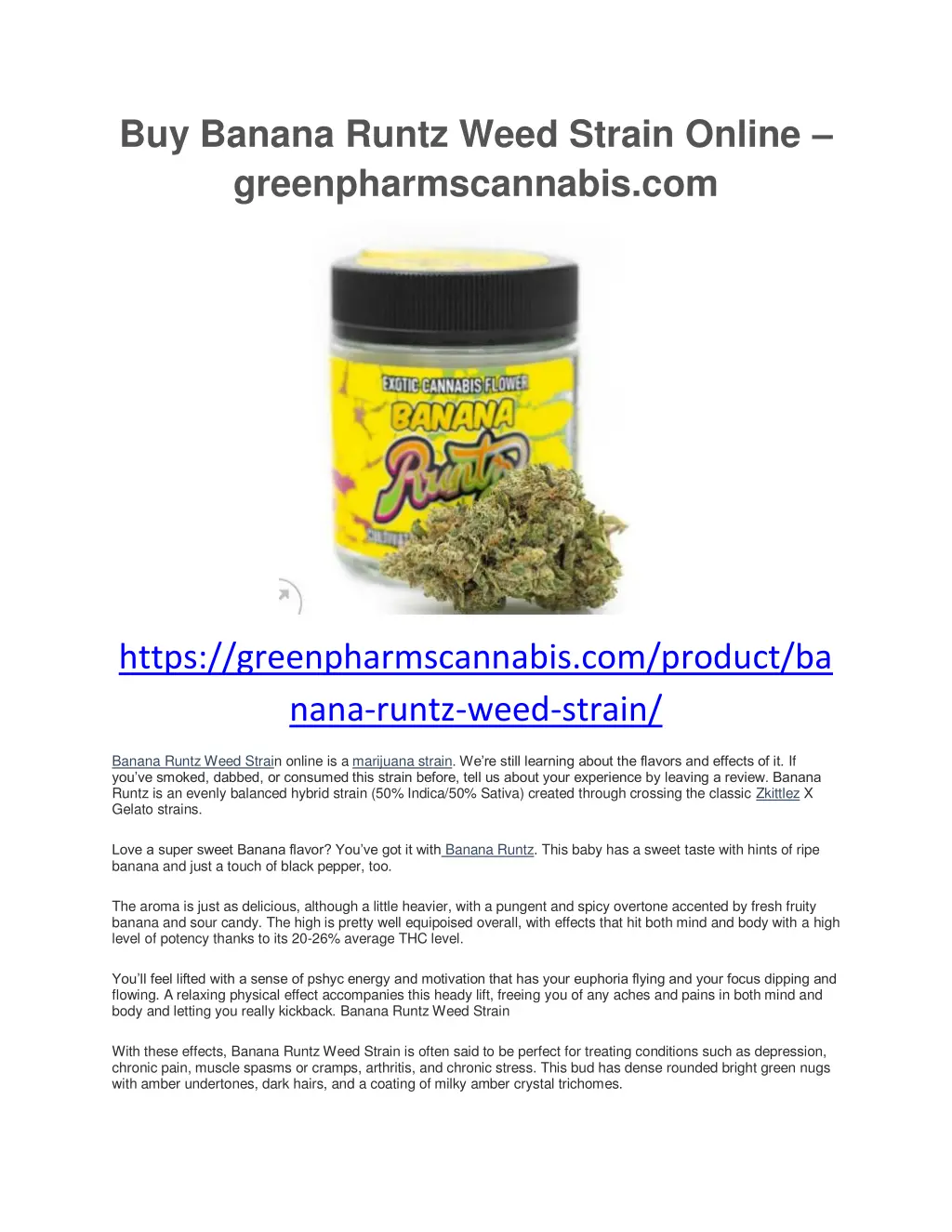 buy banana runtz weed strain online