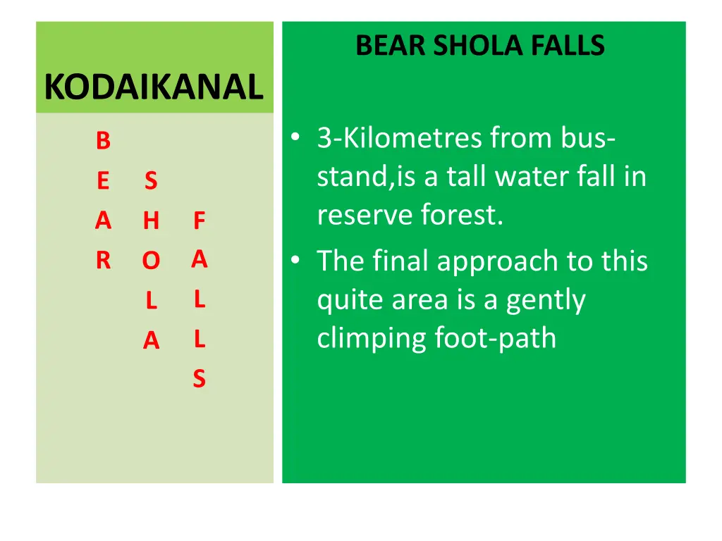 bear shola falls