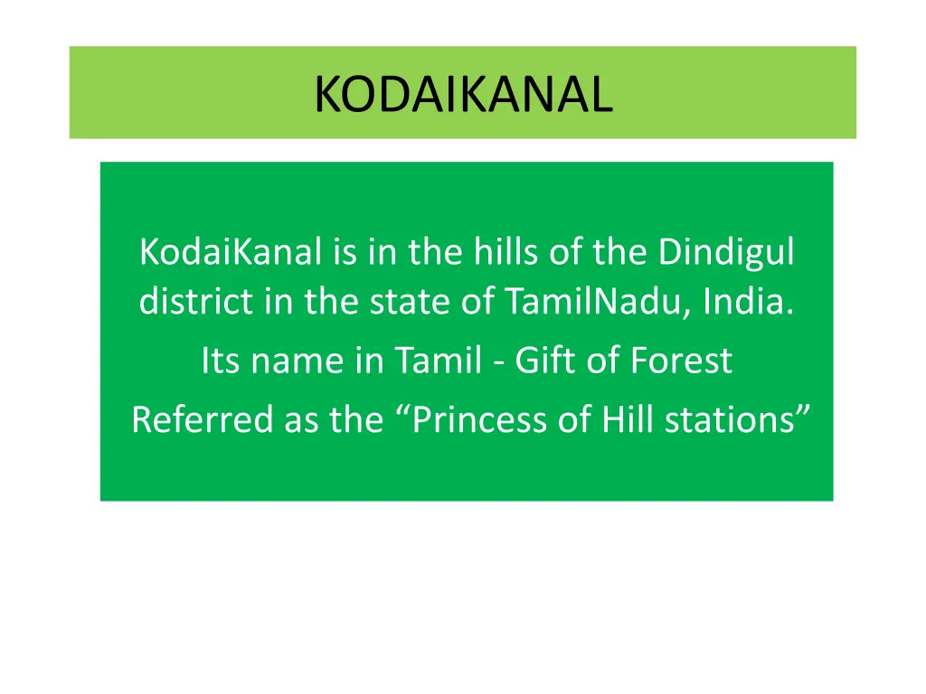 kodaikanal