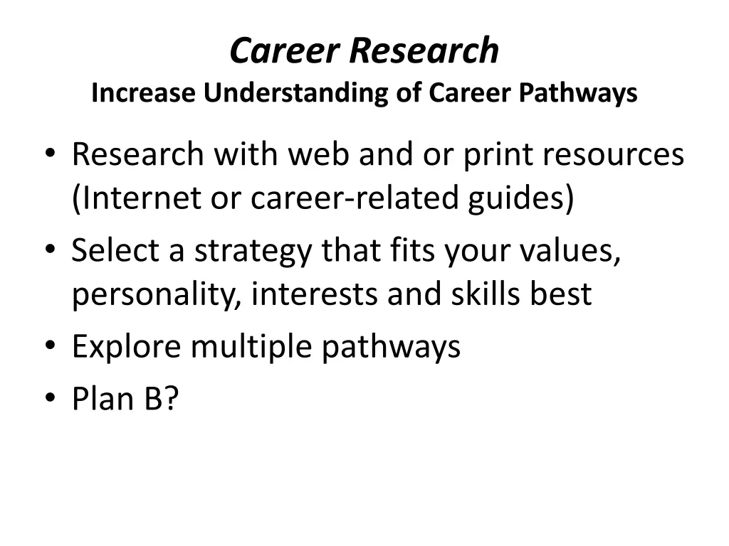 career research 1