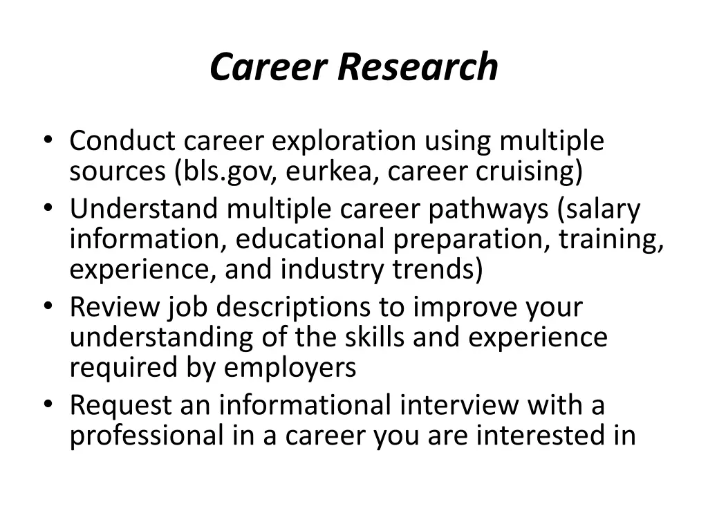 career research