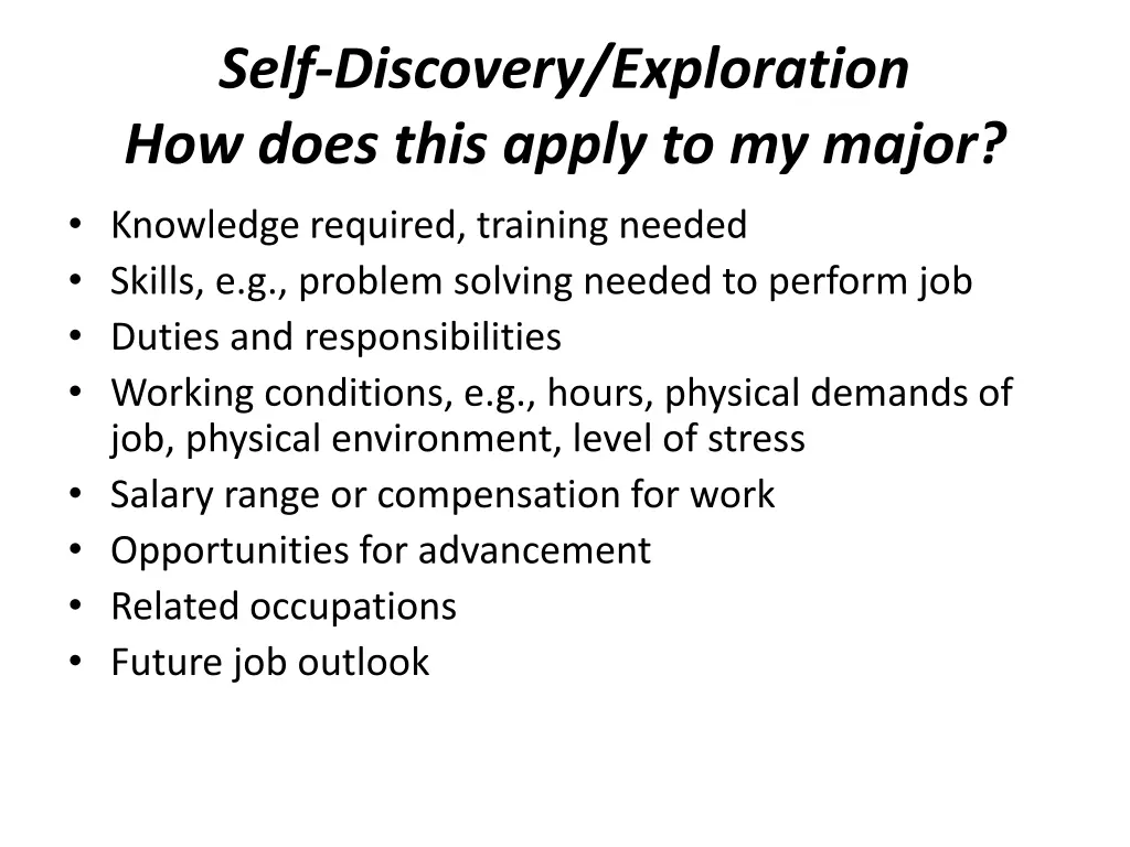 self discovery exploration how does this apply