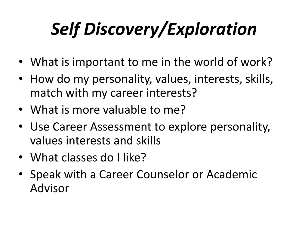 self discovery exploration