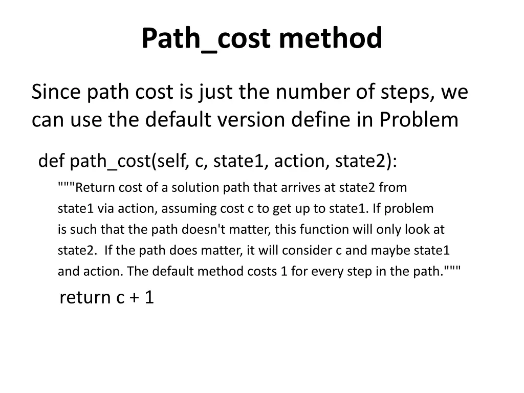 path cost method