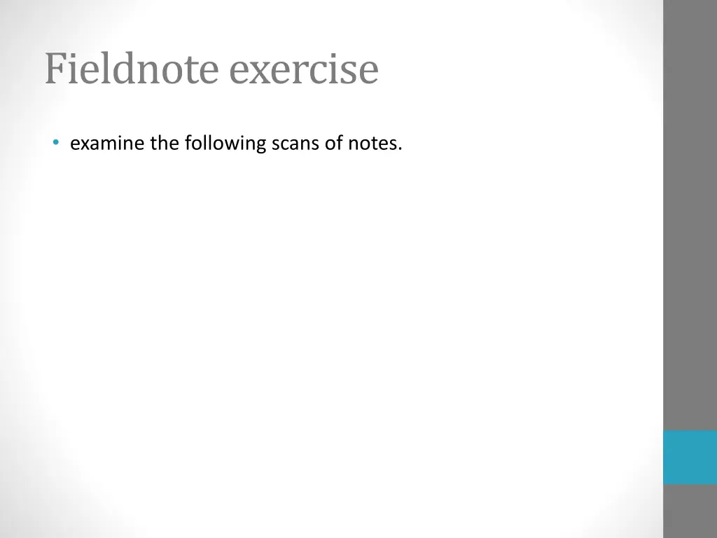 fieldnote exercise