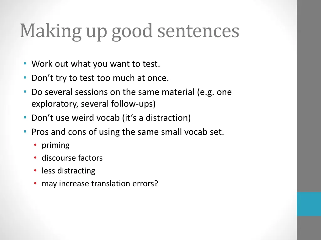 making up good sentences