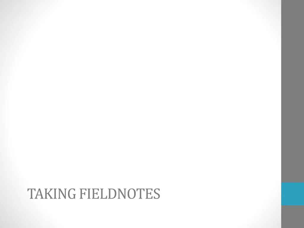 taking fieldnotes