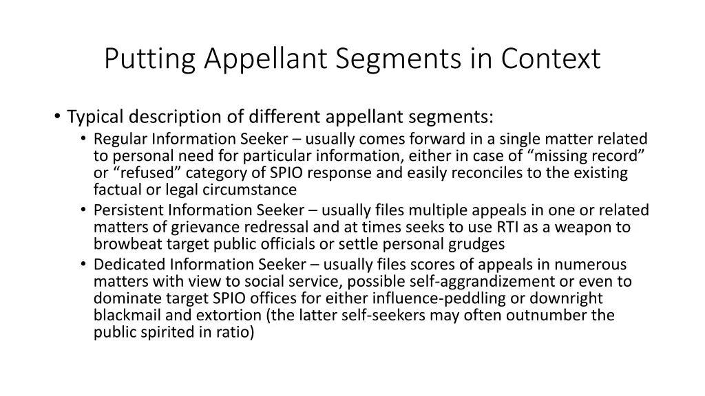 putting appellant segments in context