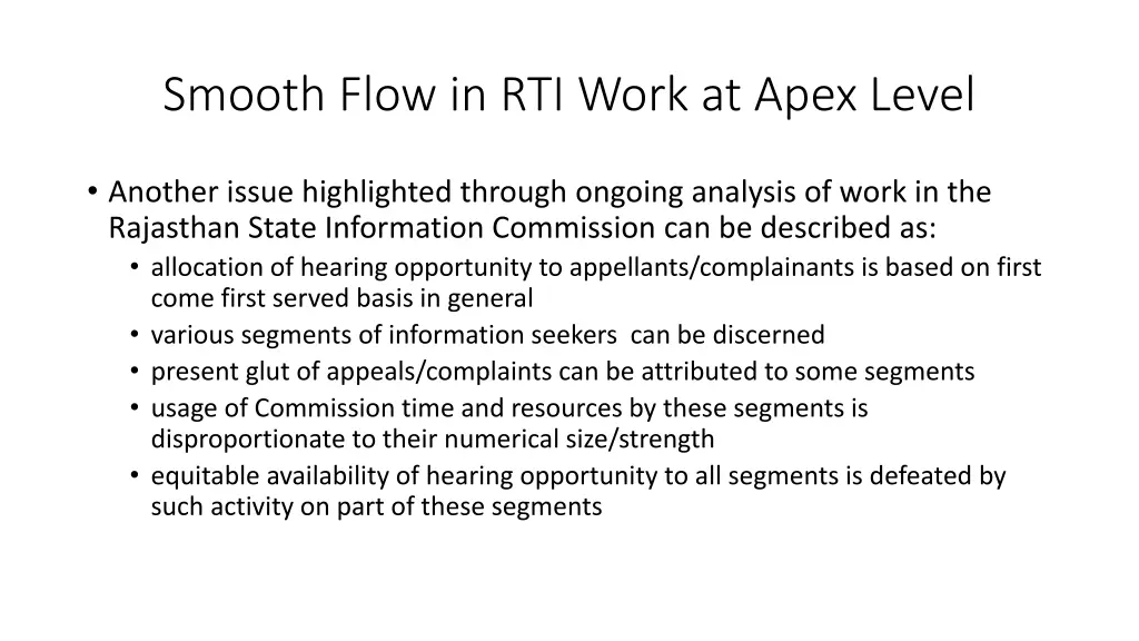 smooth flow in rti work at apex level