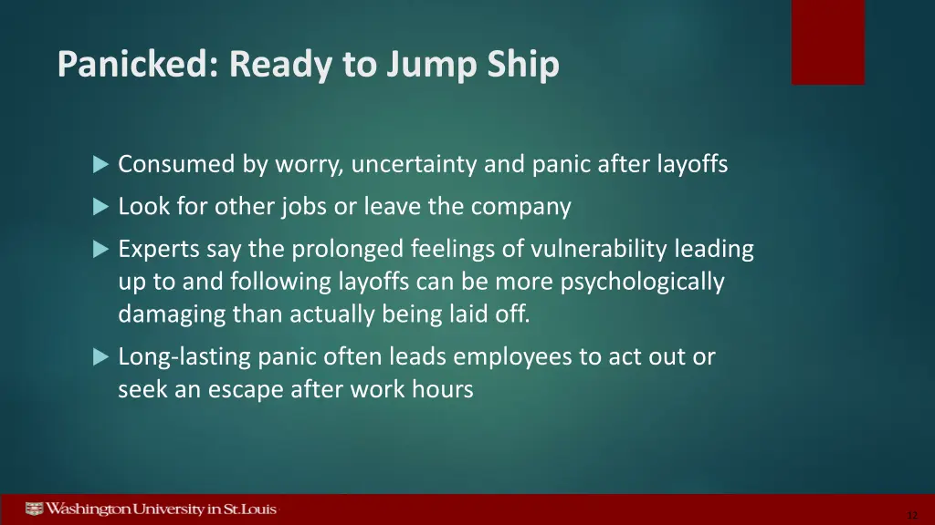 panicked ready to jump ship