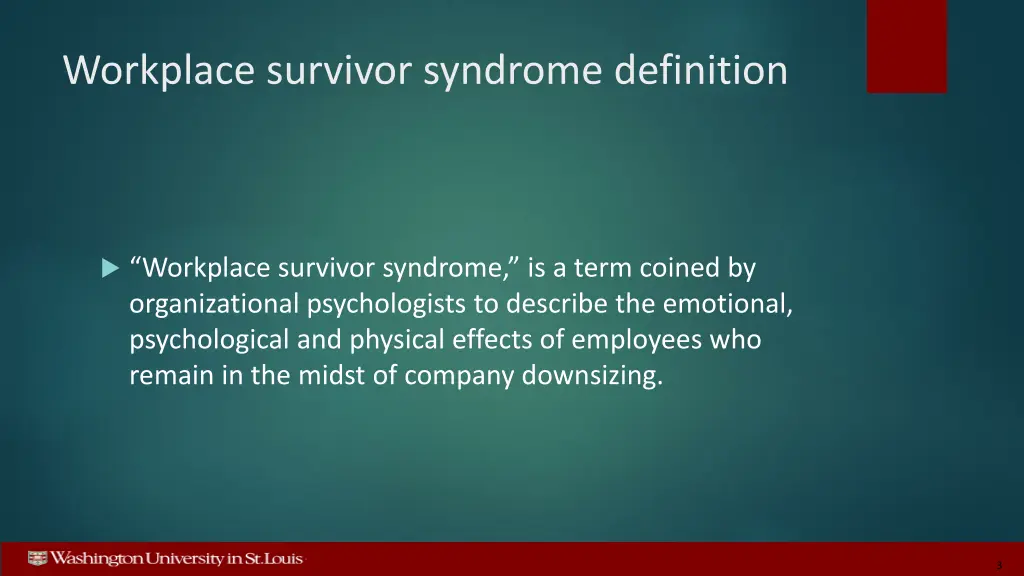 workplace survivor syndrome definition