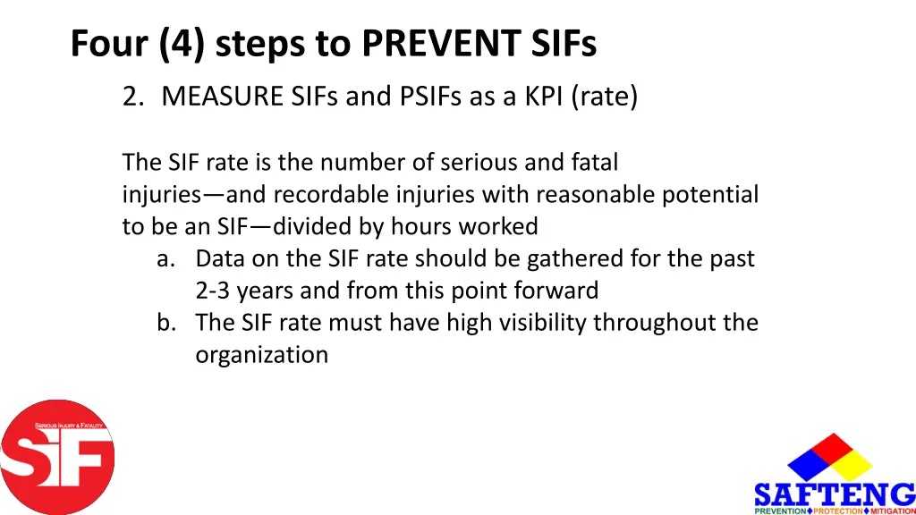 four 4 steps to prevent sifs 1