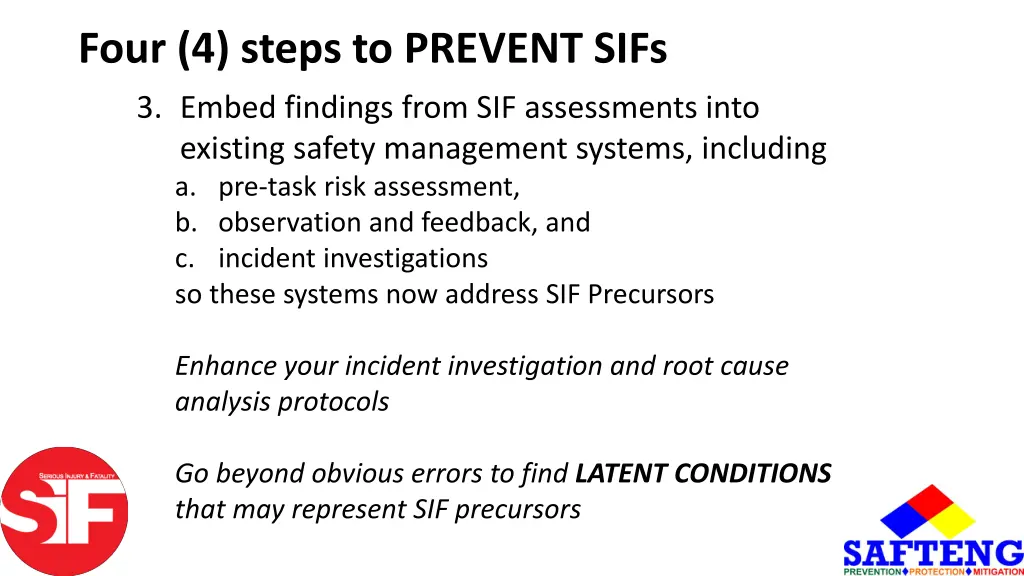 four 4 steps to prevent sifs 3