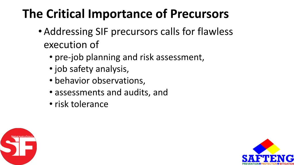 the critical importance of precursors addressing