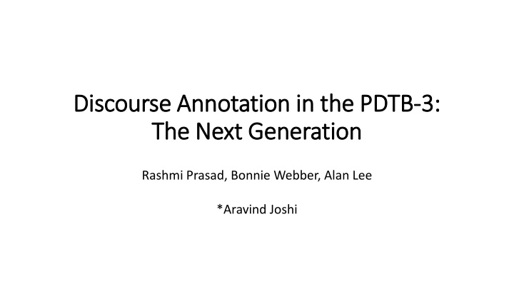 discourse annotation in the pdtb discourse