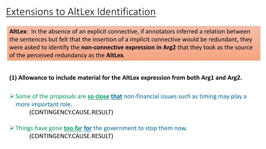 extensions to altlex identification