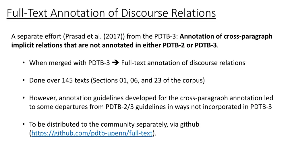 full text annotation of discourse relations