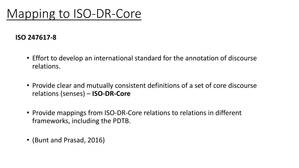 mapping to iso dr core