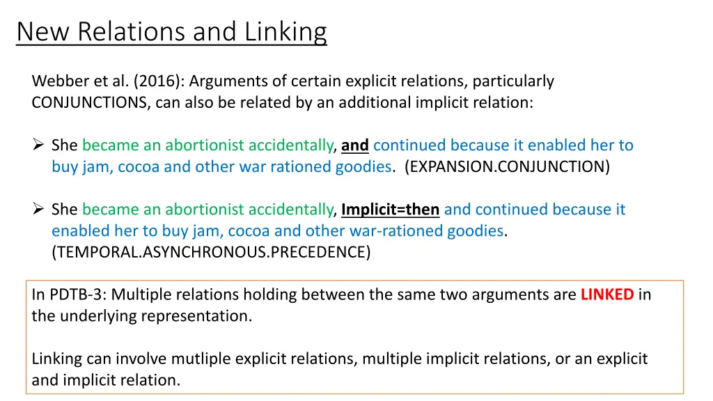 new relations and linking