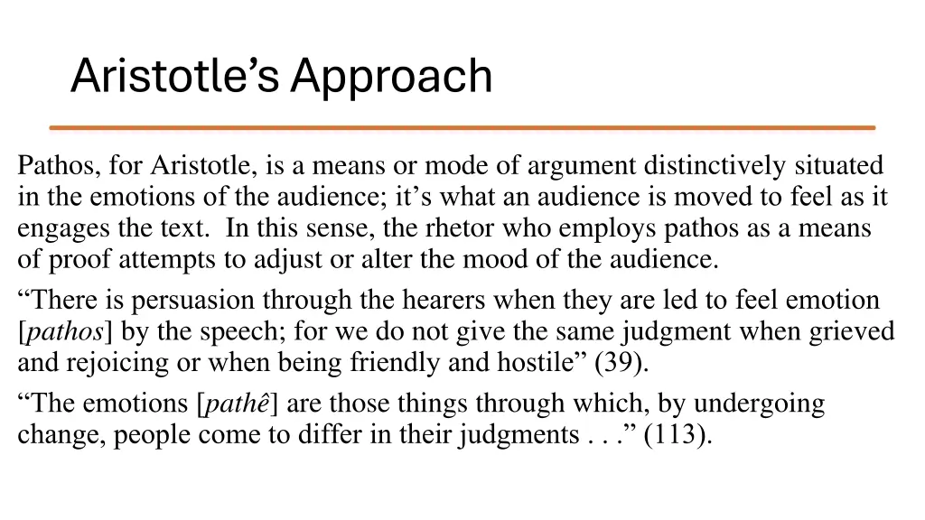 aristotle s approach