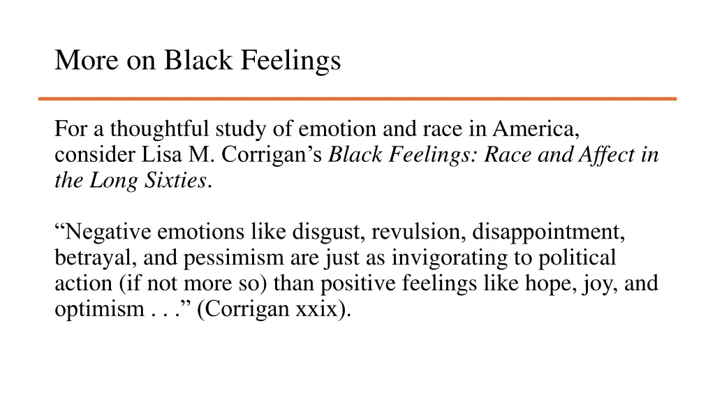 more on black feelings