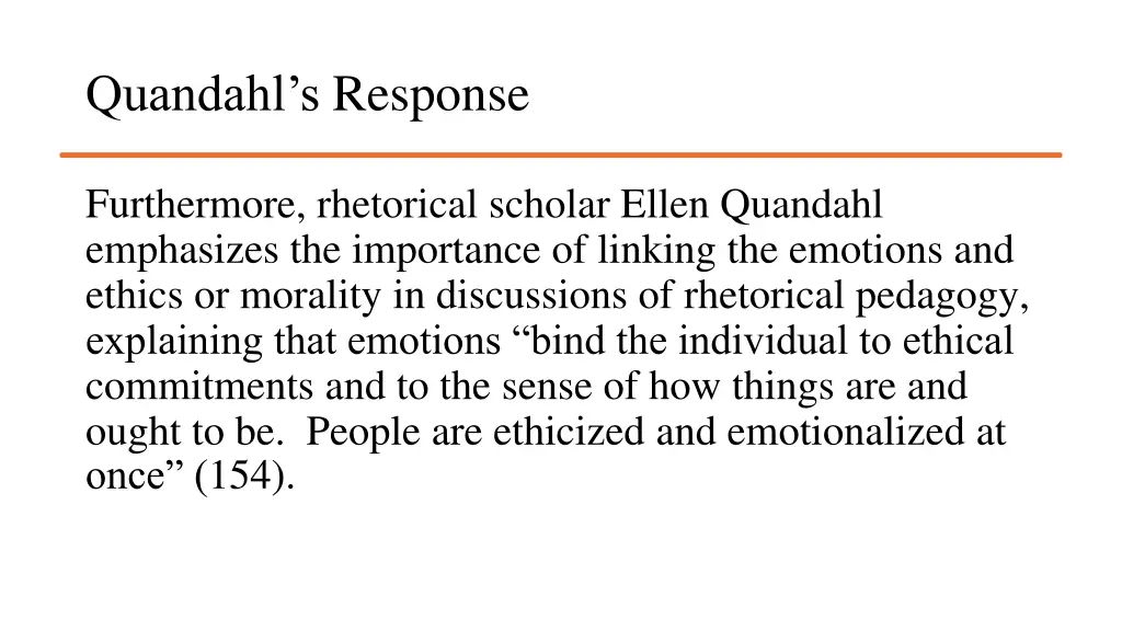 quandahl s response