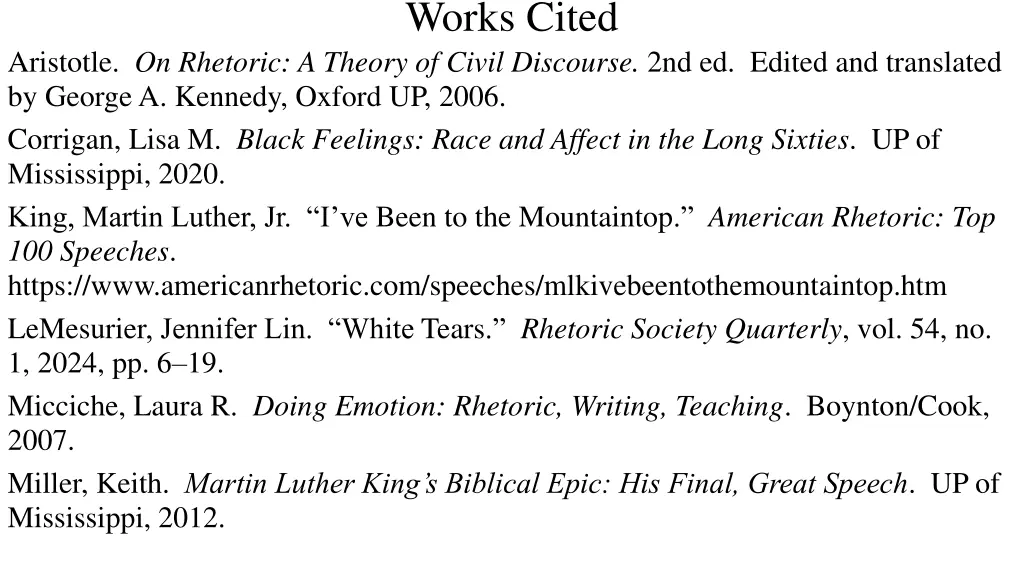 works cited