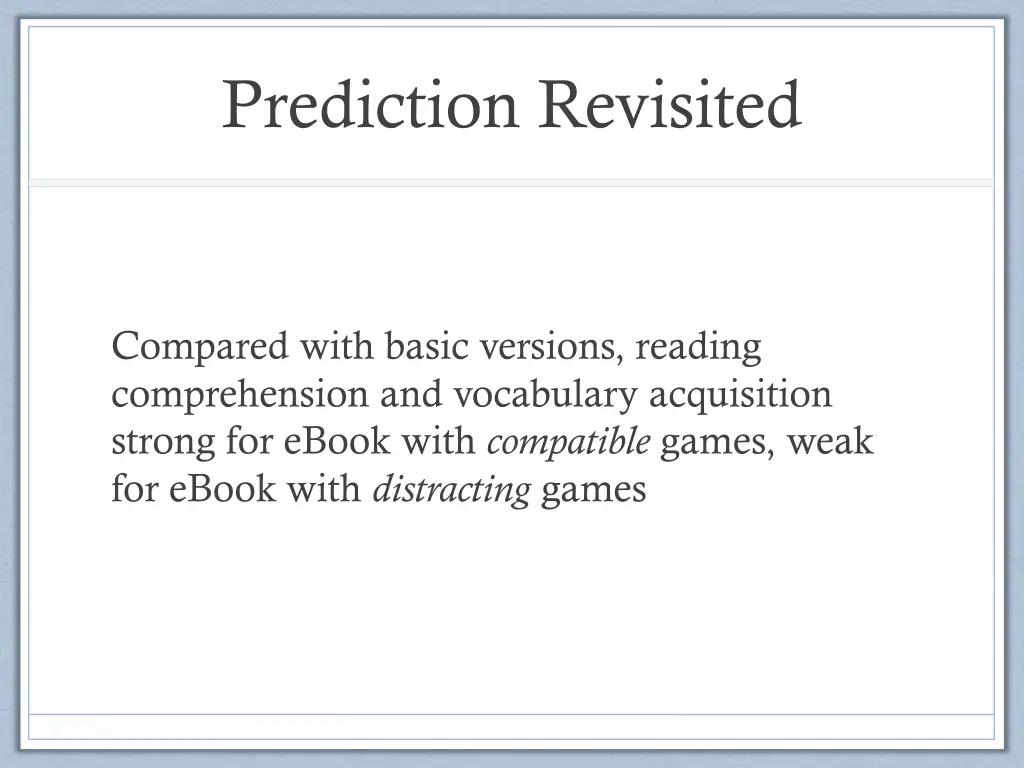 prediction revisited