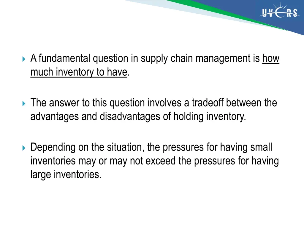 a fundamental question in supply chain management